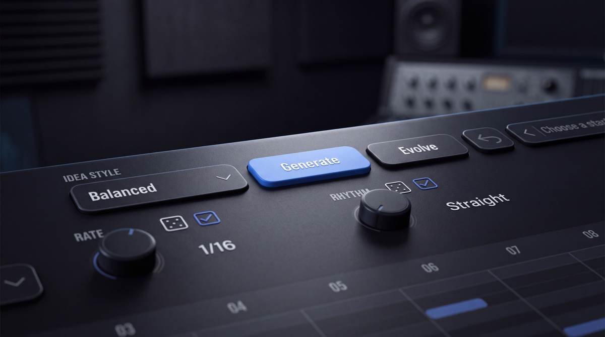 MOVA ARP · Generate, Evolve, Rate y Rhythm
