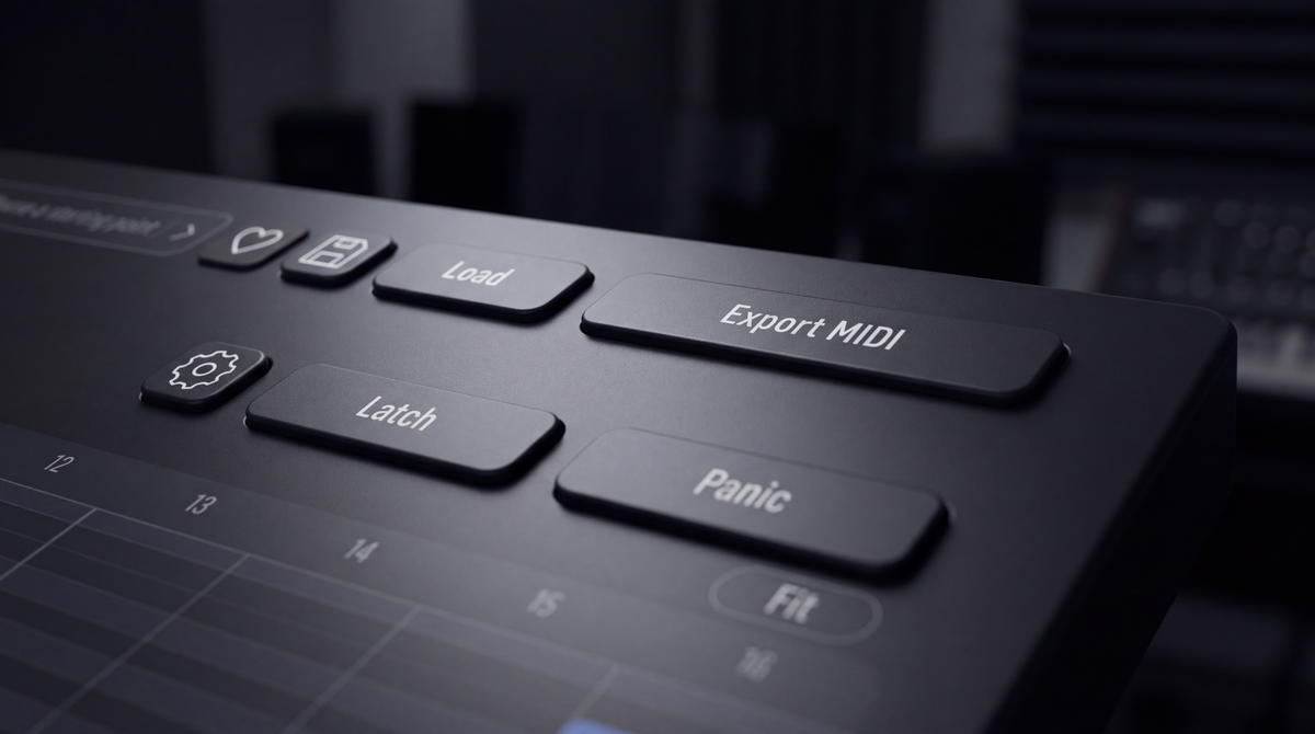 MOVA ARP · Export MIDI y presets
